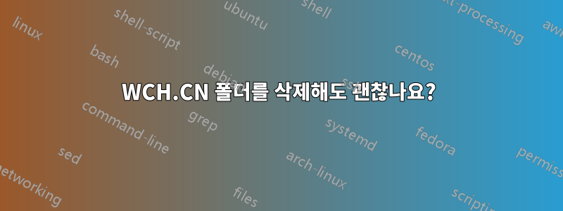 WCH.CN 폴더를 삭제해도 괜찮나요?