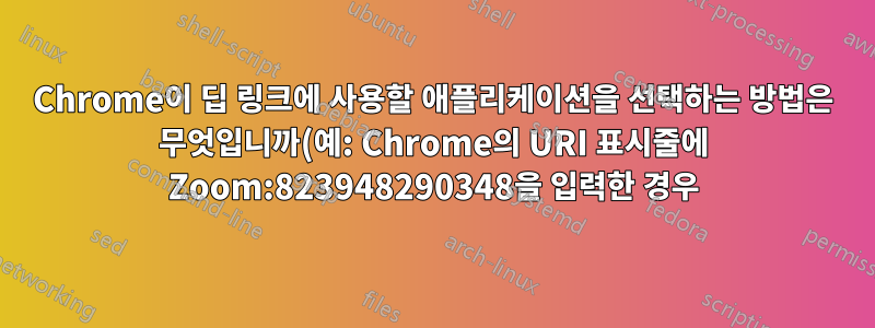 Chrome이 딥 링크에 사용할 애플리케이션을 선택하는 방법은 무엇입니까(예: Chrome의 URI 표시줄에 Zoom:823948290348을 입력한 경우)?