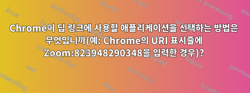 Chrome이 딥 링크에 사용할 애플리케이션을 선택하는 방법은 무엇입니까(예: Chrome의 URI 표시줄에 Zoom:823948290348을 입력한 경우)?