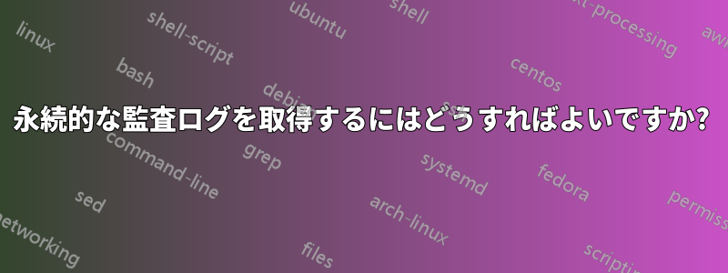 永続的な監査ログを取得するにはどうすればよいですか?