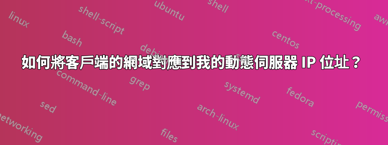 如何將客戶端的網域對應到我的動態伺服器 IP 位址？