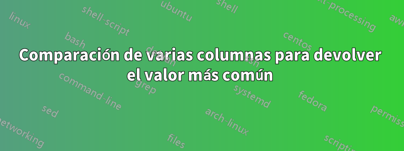 Comparación de varias columnas para devolver el valor más común