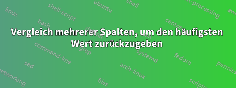 Vergleich mehrerer Spalten, um den häufigsten Wert zurückzugeben