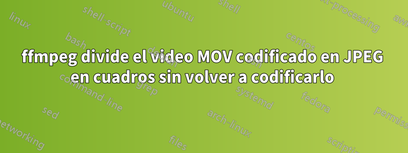 ffmpeg divide el video MOV codificado en JPEG en cuadros sin volver a codificarlo