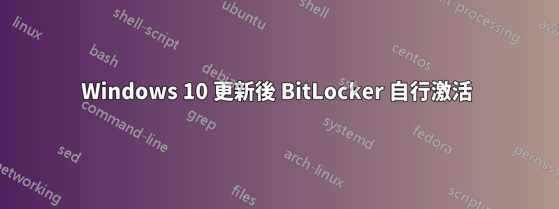 Windows 10 更新後 BitLocker 自行激活