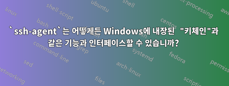 `ssh-agent`는 어떻게든 Windows에 내장된 "키체인"과 같은 기능과 인터페이스할 수 있습니까?