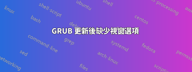 GRUB 更新後缺少視窗選項