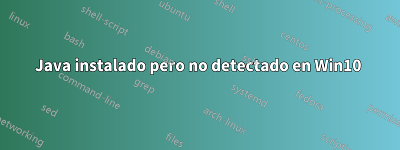 Java instalado pero no detectado en Win10