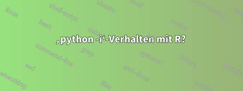 ‚python -i‘-Verhalten mit R?