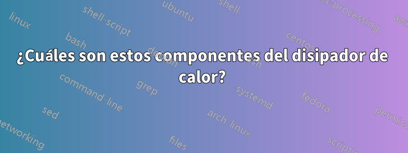 ¿Cuáles son estos componentes del disipador de calor?