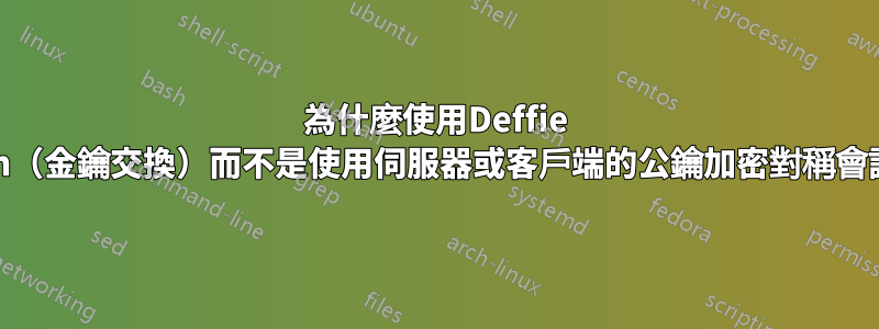 為什麼使用Deffie Hellmen（金鑰交換）而不是使用伺服器或客戶端的公鑰加密對稱會話金鑰？