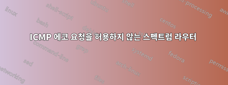 ICMP 에코 요청을 허용하지 않는 스펙트럼 라우터