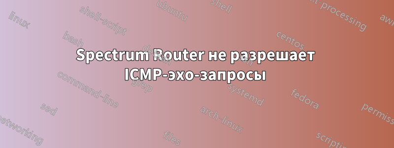 Spectrum Router не разрешает ICMP-эхо-запросы