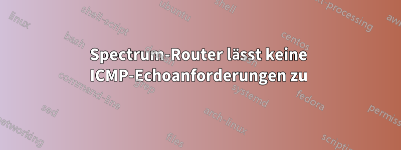 Spectrum-Router lässt keine ICMP-Echoanforderungen zu