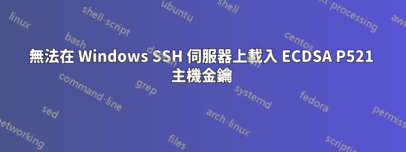 無法在 Windows SSH 伺服器上載入 ECDSA P521 主機金鑰