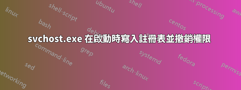 svchost.exe 在啟動時寫入註冊表並撤銷權限