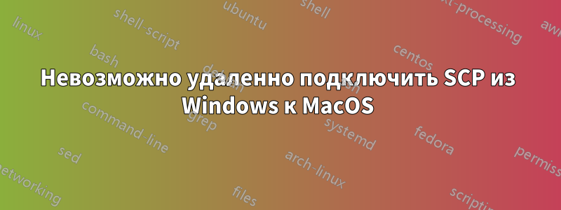 Невозможно удаленно подключить SCP из Windows к MacOS