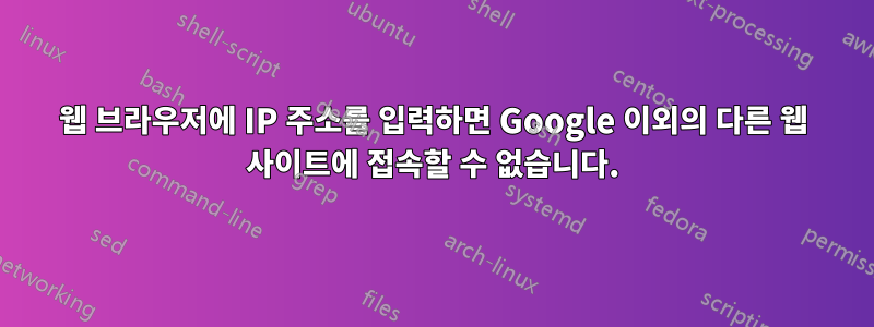 웹 브라우저에 IP 주소를 입력하면 Google 이외의 다른 웹 사이트에 접속할 수 없습니다.