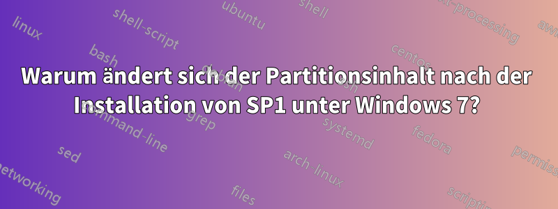 Warum ändert sich der Partitionsinhalt nach der Installation von SP1 unter Windows 7?