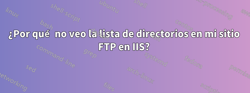 ¿Por qué no veo la lista de directorios en mi sitio FTP en IIS?