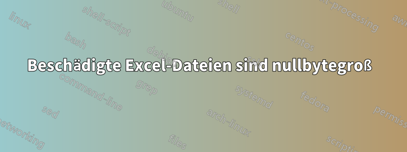 Beschädigte Excel-Dateien sind nullbytegroß