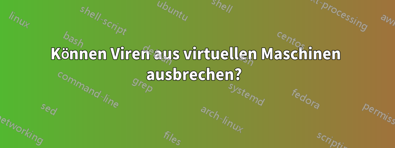 Können Viren aus virtuellen Maschinen ausbrechen? 