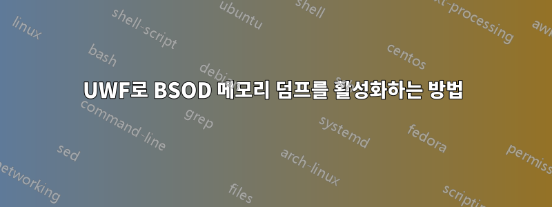 UWF로 BSOD 메모리 덤프를 활성화하는 방법