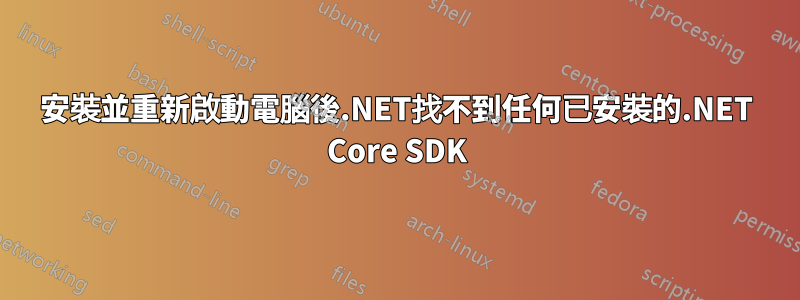 安裝並重新啟動電腦後.NET找不到任何已安裝的.NET Core SDK