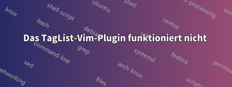 Das TagList-Vim-Plugin funktioniert nicht