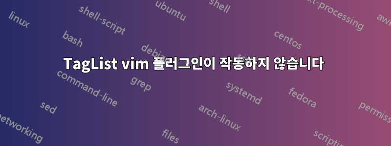 TagList vim 플러그인이 작동하지 않습니다