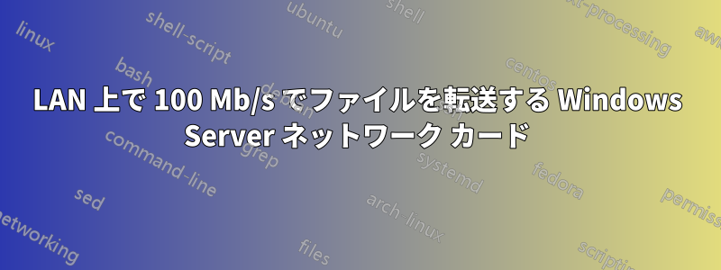 LAN 上で 100 Mb/s でファイルを転送する Windows Server ネットワーク カード