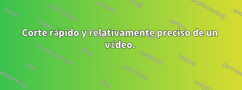 Corte rápido y relativamente preciso de un vídeo.