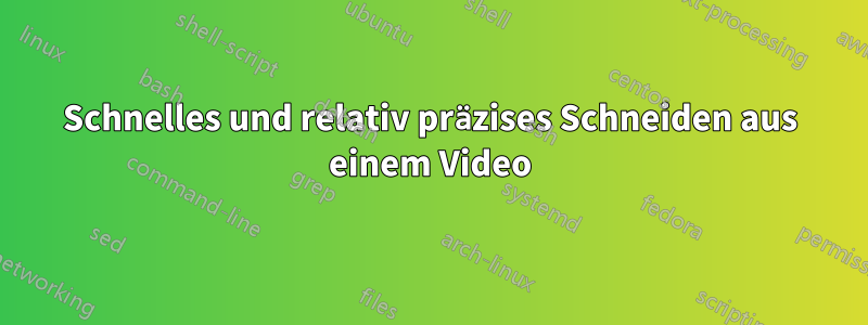 Schnelles und relativ präzises Schneiden aus einem Video