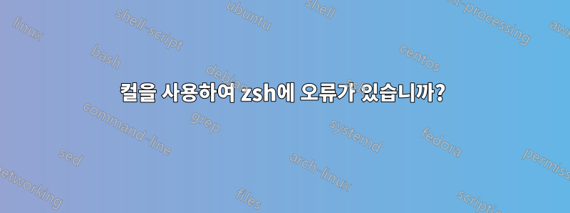 컬을 사용하여 zsh에 오류가 있습니까?