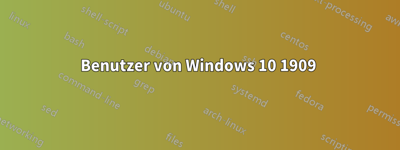 Benutzer von Windows 10 1909