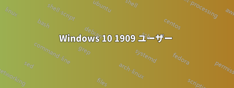 Windows 10 1909 ユーザー