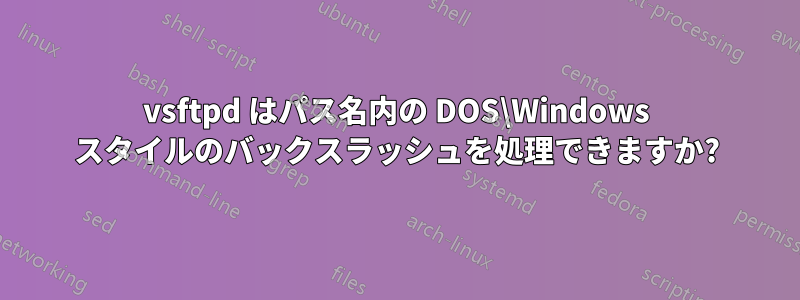 vsftpd はパス名内の DOS\Windows スタイルのバックスラッシュを処理できますか?