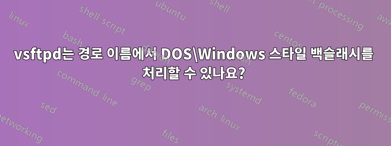 vsftpd는 경로 이름에서 DOS\Windows 스타일 백슬래시를 처리할 수 있나요?