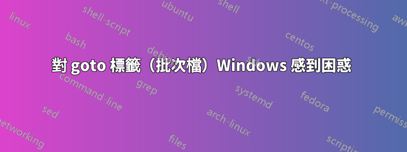 對 goto 標籤（批次檔）Windows 感到困惑