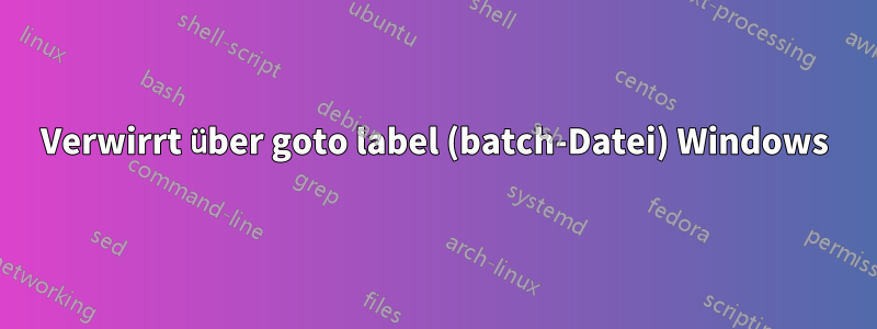 Verwirrt über goto label (batch-Datei) Windows