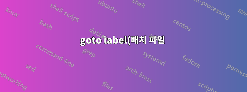 goto label(배치 파일) Windows에 대해 혼란스러워함