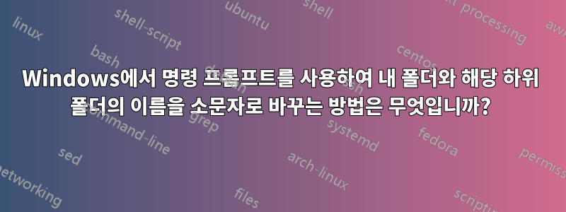 Windows에서 명령 프롬프트를 사용하여 내 폴더와 해당 하위 폴더의 이름을 소문자로 바꾸는 방법은 무엇입니까?