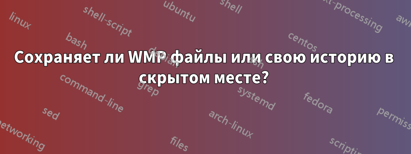 Сохраняет ли WMP файлы или свою историю в скрытом месте?