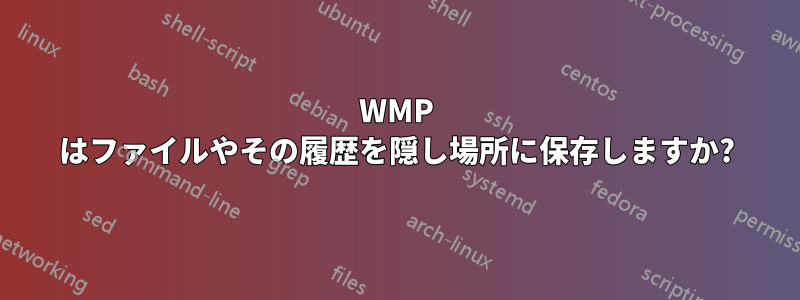 WMP はファイルやその履歴を隠し場所に保存しますか?