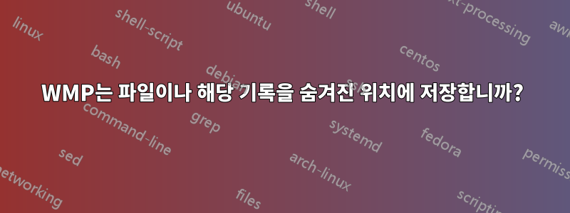 WMP는 파일이나 해당 기록을 숨겨진 위치에 저장합니까?