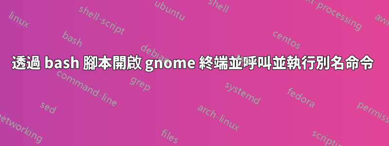 透過 bash 腳本開啟 gnome 終端並呼叫並執行別名命令