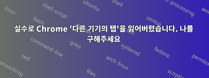 실수로 Chrome '다른 기기의 탭'을 잃어버렸습니다. 나를 구해주세요