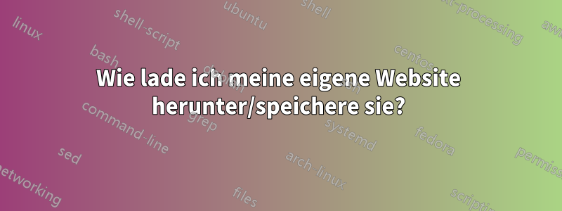 Wie lade ich meine eigene Website herunter/speichere sie?