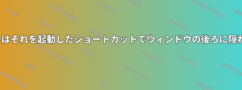 Puttyはそれを起動したショートカットでウィンドウの後ろに隠れます