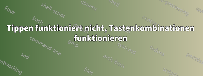 Tippen funktioniert nicht, Tastenkombinationen funktionieren